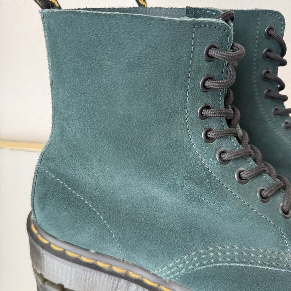 Dr. Martens 1460 Pascal Suede Leather Lace Up Boots Women 8 /Men 7 Forest Green - Picture 14 of 16